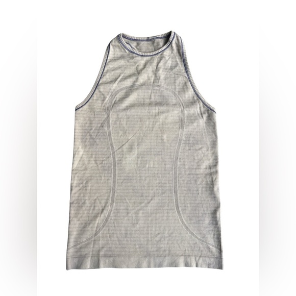 Lululemon I Run for me Racerback Tank Top Light beige with purple Women’s Size 6 - Picture 1 of 9